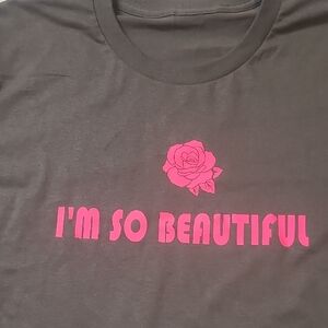 Gray T-Shirt with Pink Graphic